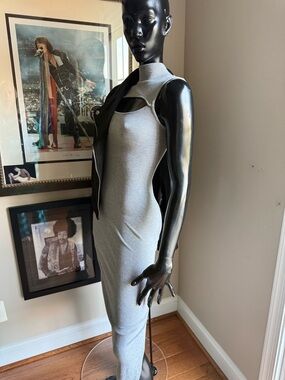 AllSaints Gray Cutout Maxi Dress